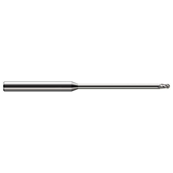 Harvey Tool Miniature End Mill - Ball - Long Reach, Stub Flute, 0.0310" (1/32), Shank Dia.: 1/8" 970731